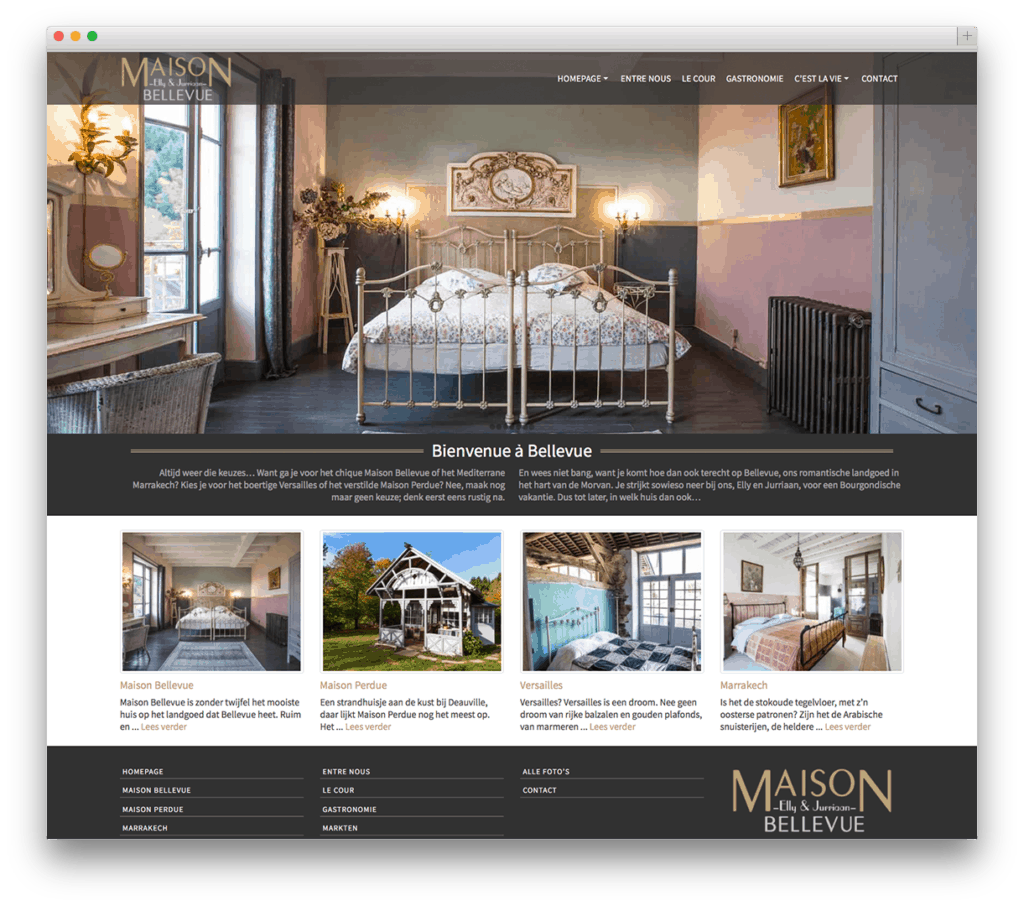 Maison Bellevue website voorbeeld