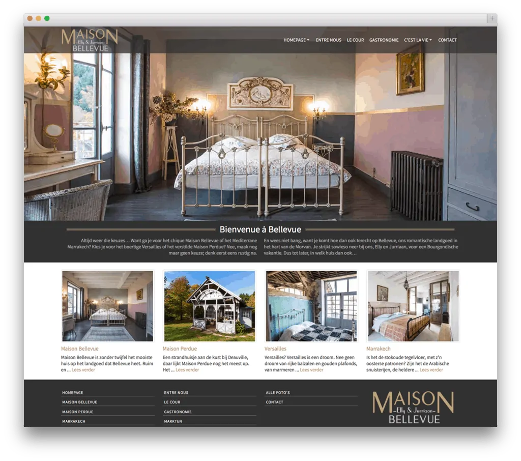 Maison Bellevue website voorbeeld