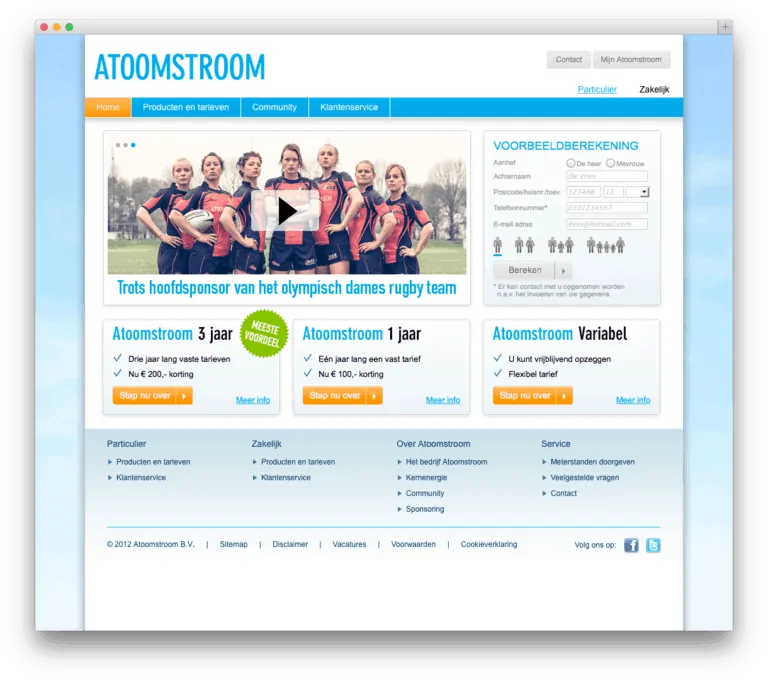 Atoomstroom website voorbeeld