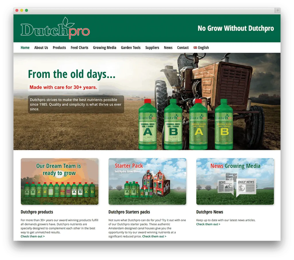 Dutchpro Complete Fertilizers website voorbeeld