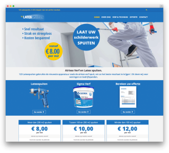 123 Latexspuiten website voorbeeld