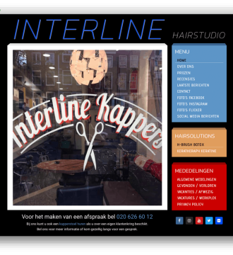 Interline Hairstudio website voorbeeld