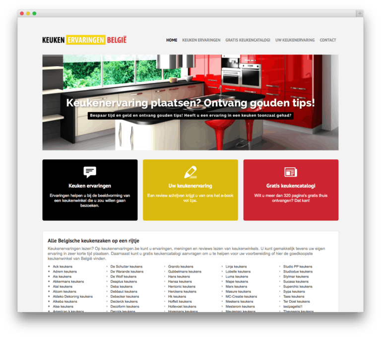 Keukenervaringen website voorbeeld