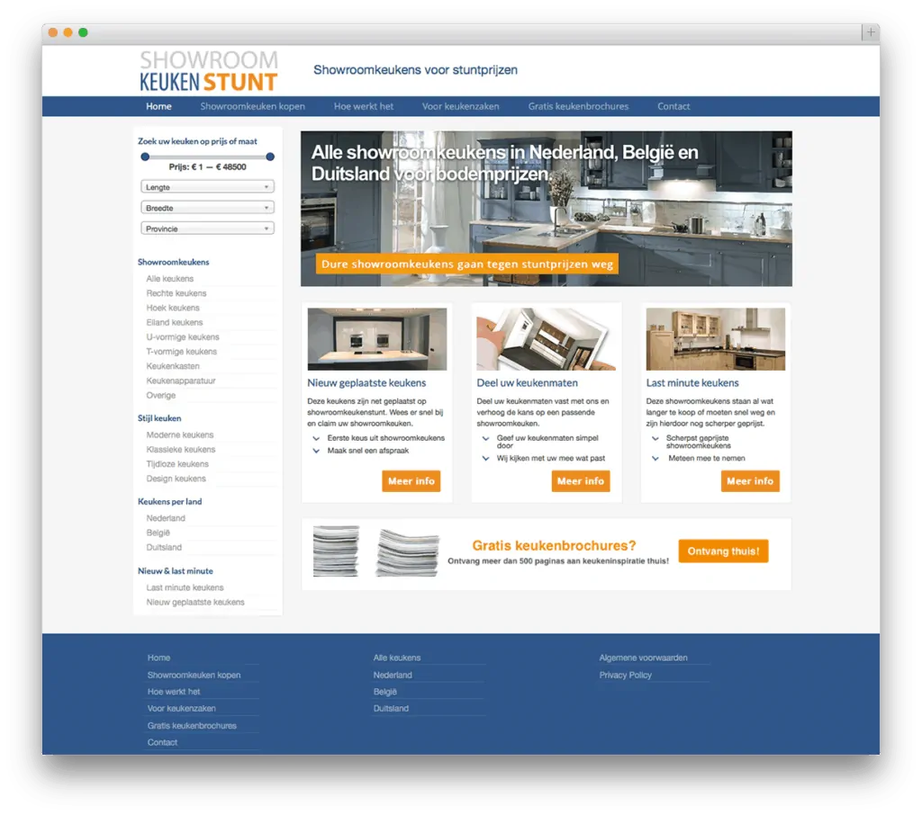 Showroom Keukenstunt website voorbeeld