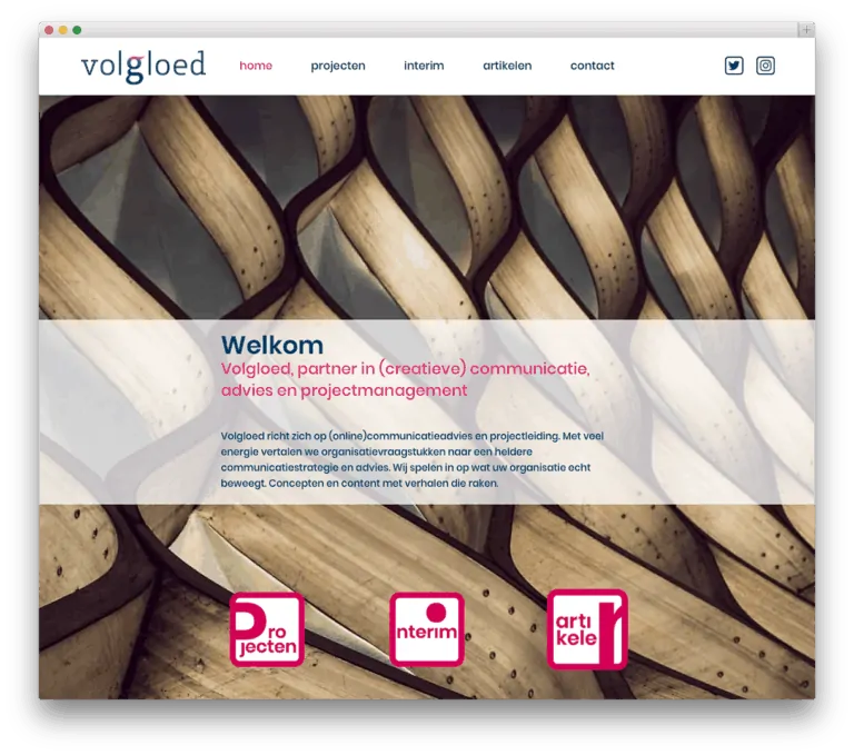 Volgloed website voorbeeld